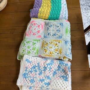 Set of crochet children blankets